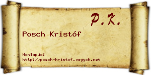 Posch Kristóf névjegykártya